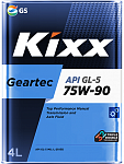 Масло трансмиссионное полусинтетическое Kixx GEARTEC GL-5 75W90 4л 